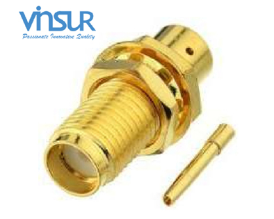 1152123D -- RF CONNECTOR - 50OHMS, SMA FEMALE, STRAIGHT, BULKHEAD REAR MOUNT, SOLDER TYPE, RG402 CABLE